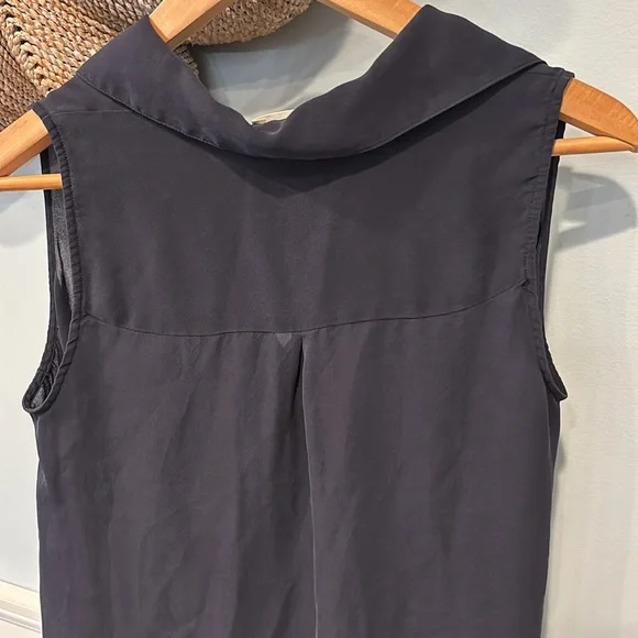 L'Agence Freja Sleeveless 100% Silk Draped Blouse. Blue Size S - Picture 6 of 8